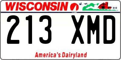 WI license plate 213XMD