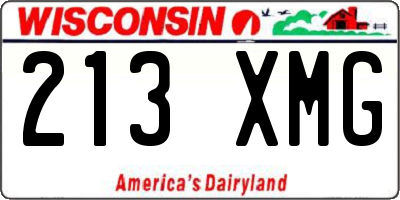 WI license plate 213XMG