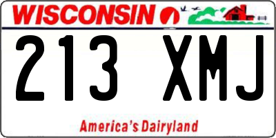 WI license plate 213XMJ