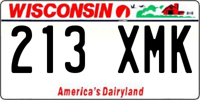 WI license plate 213XMK