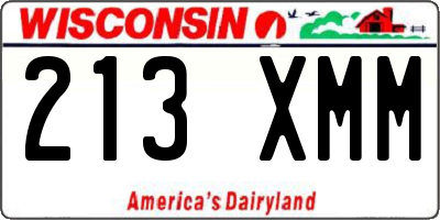 WI license plate 213XMM