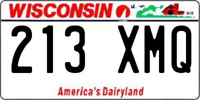 WI license plate 213XMQ