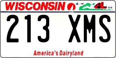 WI license plate 213XMS
