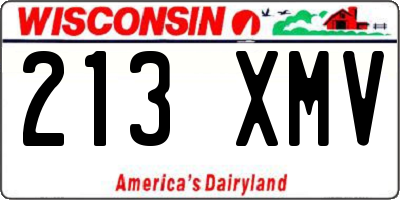 WI license plate 213XMV