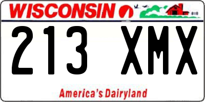 WI license plate 213XMX