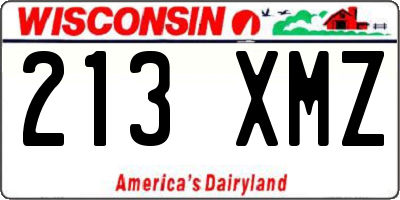 WI license plate 213XMZ