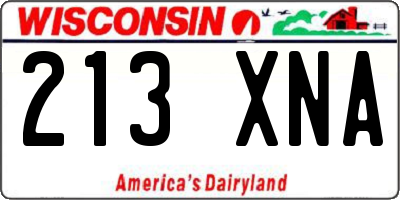 WI license plate 213XNA