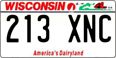 WI license plate 213XNC