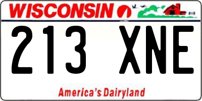 WI license plate 213XNE