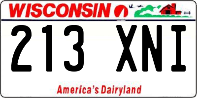 WI license plate 213XNI