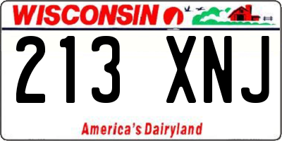 WI license plate 213XNJ