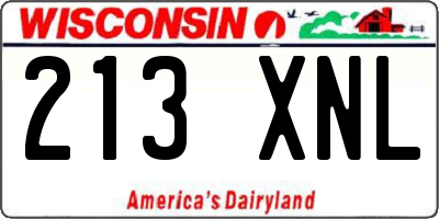 WI license plate 213XNL