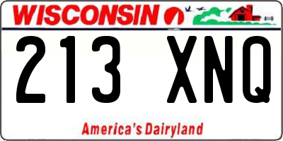 WI license plate 213XNQ