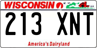 WI license plate 213XNT