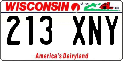 WI license plate 213XNY