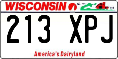 WI license plate 213XPJ