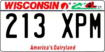 WI license plate 213XPM