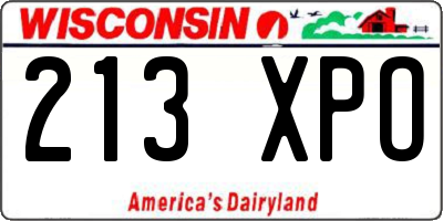 WI license plate 213XPO