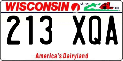 WI license plate 213XQA