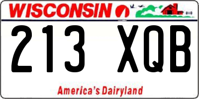WI license plate 213XQB