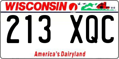 WI license plate 213XQC