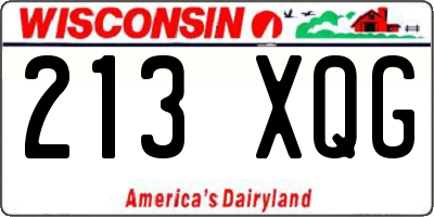 WI license plate 213XQG