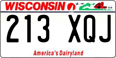 WI license plate 213XQJ