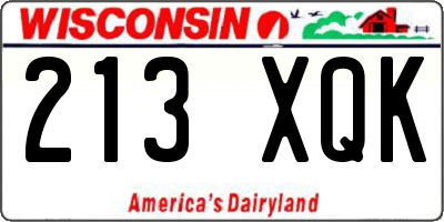 WI license plate 213XQK