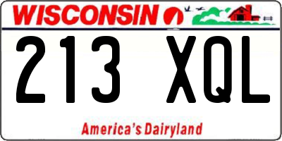 WI license plate 213XQL