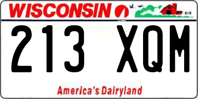 WI license plate 213XQM
