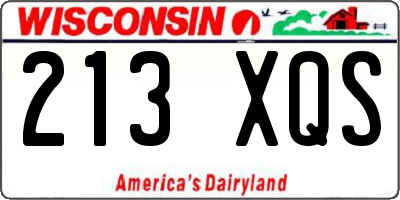 WI license plate 213XQS