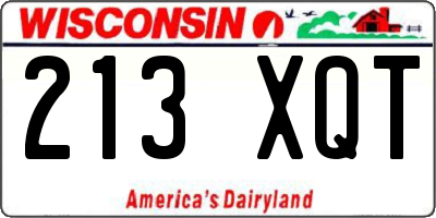 WI license plate 213XQT