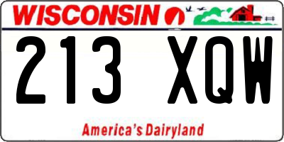 WI license plate 213XQW