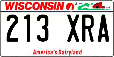 WI license plate 213XRA