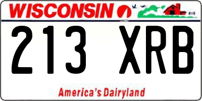 WI license plate 213XRB
