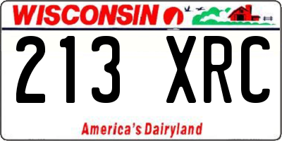 WI license plate 213XRC