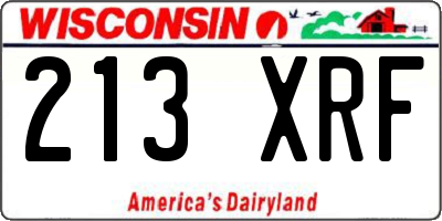 WI license plate 213XRF