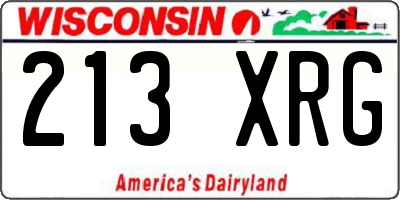 WI license plate 213XRG