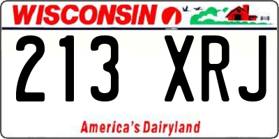 WI license plate 213XRJ