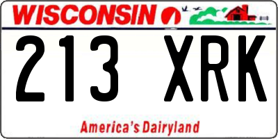 WI license plate 213XRK