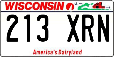 WI license plate 213XRN
