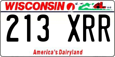 WI license plate 213XRR