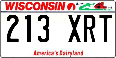 WI license plate 213XRT