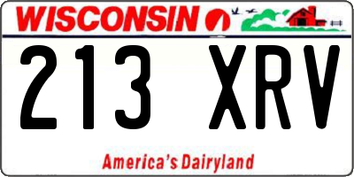 WI license plate 213XRV