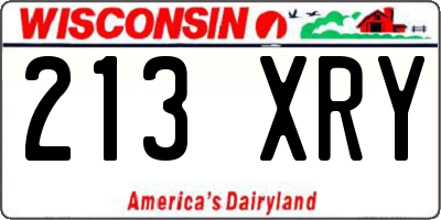 WI license plate 213XRY