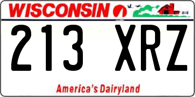WI license plate 213XRZ