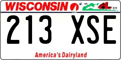 WI license plate 213XSE