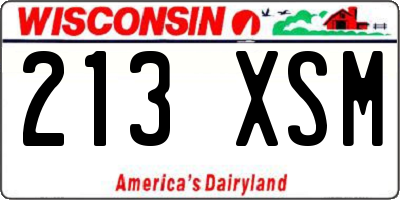 WI license plate 213XSM