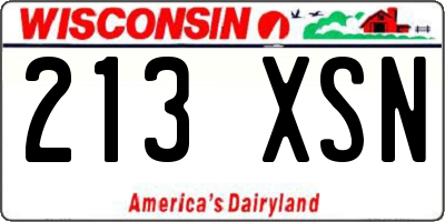 WI license plate 213XSN