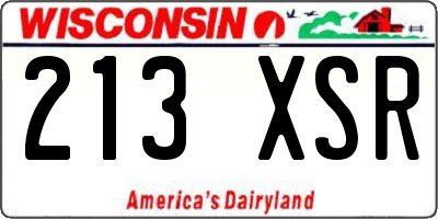WI license plate 213XSR